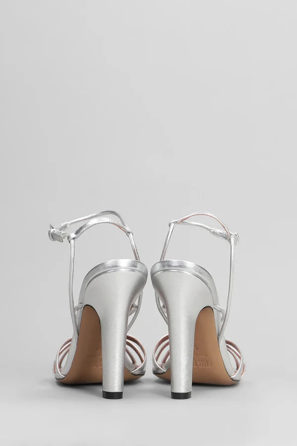 Bianca 100 Sandals In Silver Leather - Image 4
