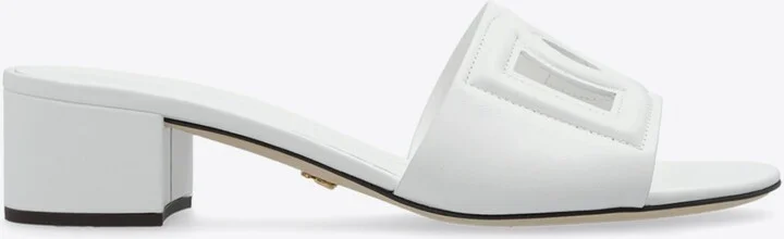Bianca 40 DG Logo Leather Mules