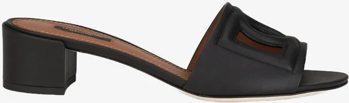 Bianca 40 DG Millenials Open Mules in Calfskin