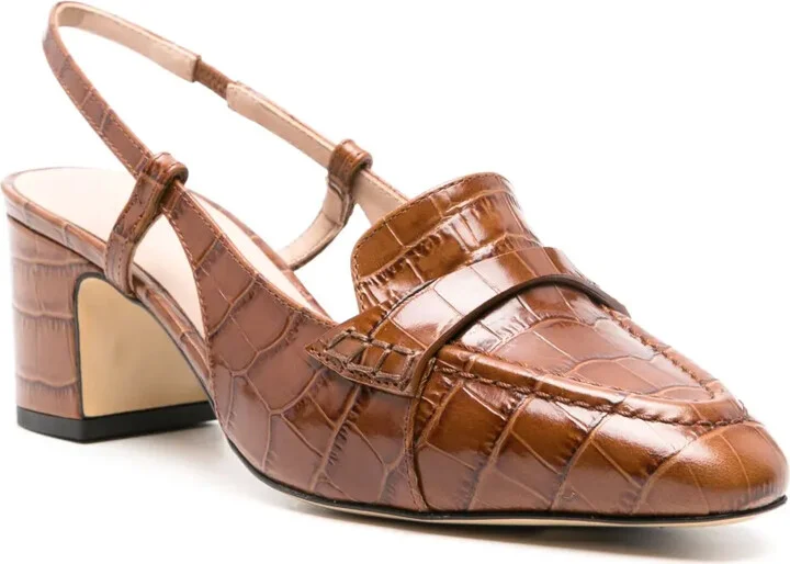 Bianca 60mm embossed-crocodile pumps - Image 2
