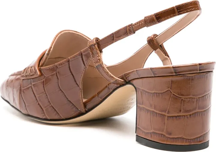 Bianca 60mm embossed-crocodile pumps - Image 3