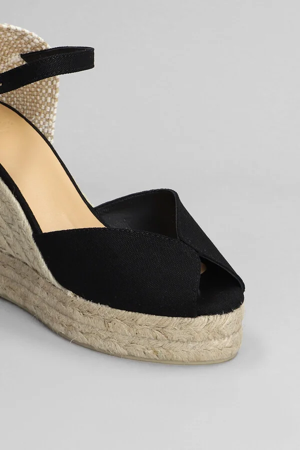 Bianca-8ed-001 Wedges In Black Canvas - Image 5