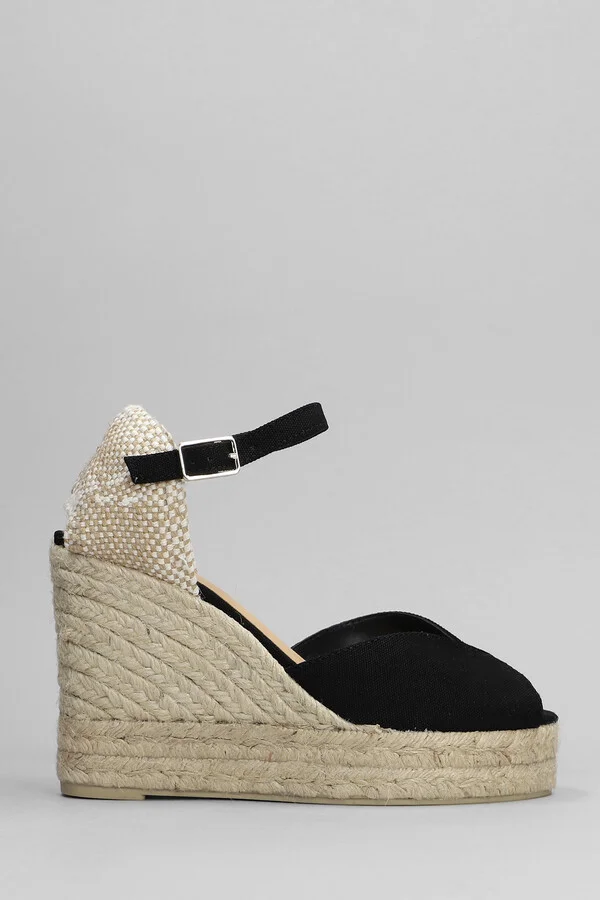 Bianca-8ed-001 Wedges In Black Canvas