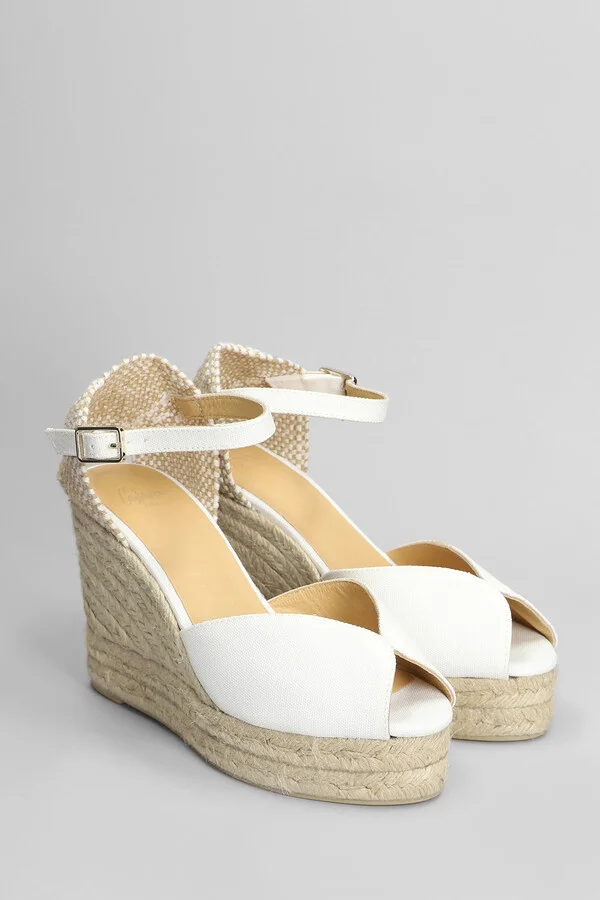 Bianca-8ed-001 Wedges In White Canvas - Image 2