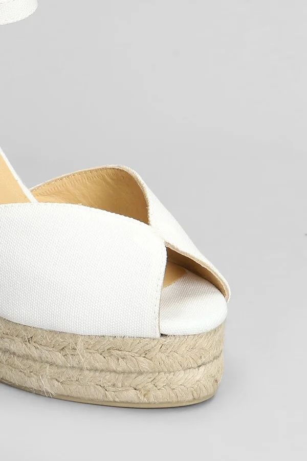 Bianca-8ed-001 Wedges In White Canvas - Image 5