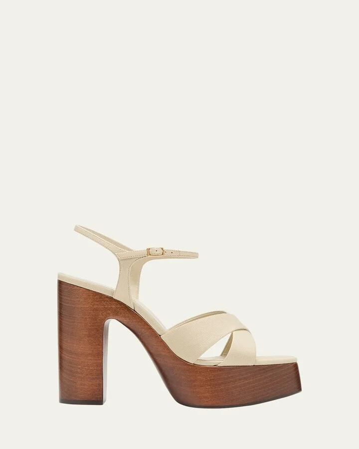 Bianca Cotton Crisscross Platform Sandals
