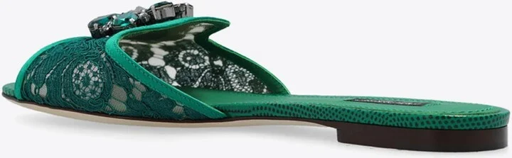 Bianca Crystal Lace Flat Sandals - Image 3