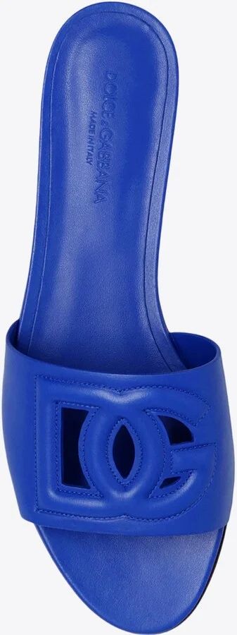 Bianca DG Logo Flat Sandals in Calf Leather - Image 3
