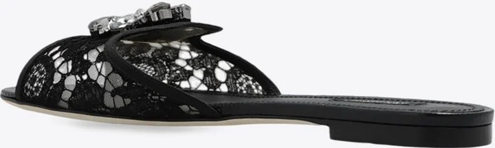 Bianca Embellished Lace Flat Sandals - Image 2