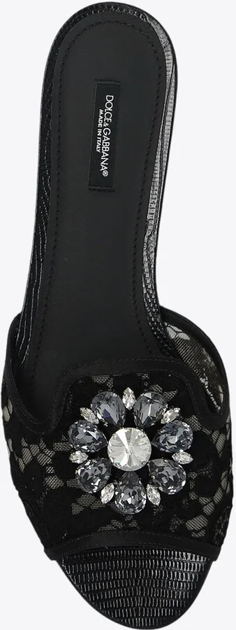 Bianca Embellished Lace Flat Sandals - Image 3