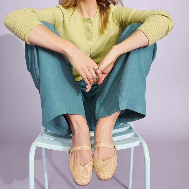 Bianca Flat Almond Raffia - Image 3