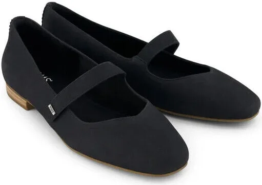 Bianca Flats Women's US 8.5 Black Leather Square Toe Mary Jane KHD1366