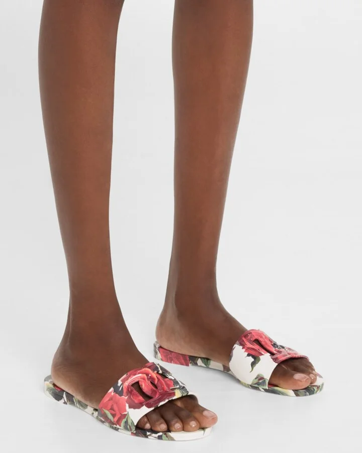 Bianca Floral Rubber DG Flat Sandals - Image 3