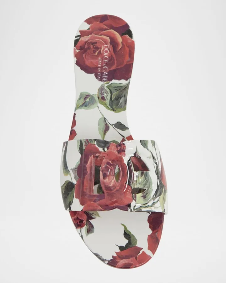 Bianca Floral Rubber DG Flat Sandals - Image 6