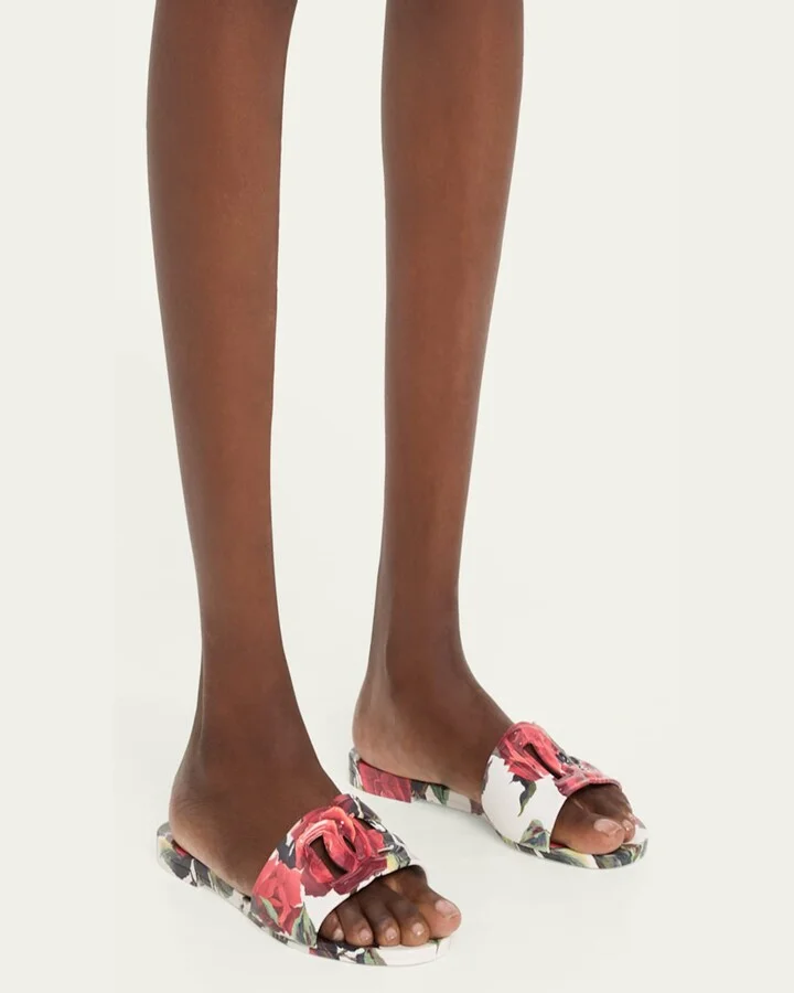 Bianca Floral Rubber DG Flat Sandals - Image 5