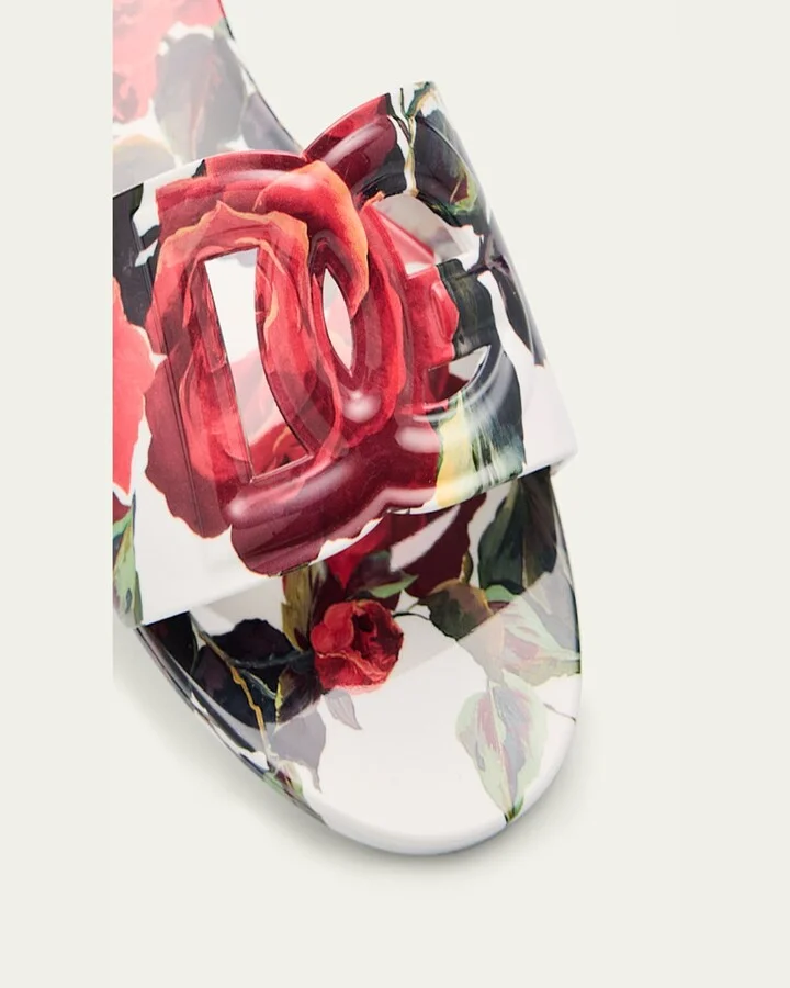 Bianca Floral Rubber DG Flat Sandals - Image 6