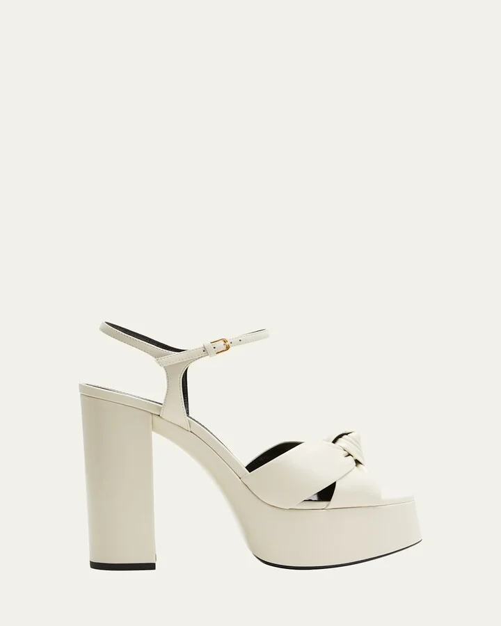 Bianca Knotted Ankle-Strap Platform Sandals