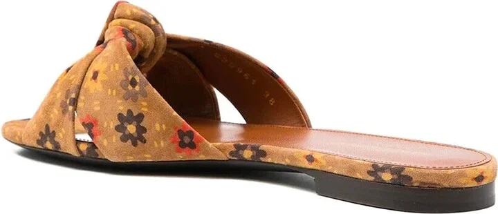Bianca Knotted Suede Slides - Image 3