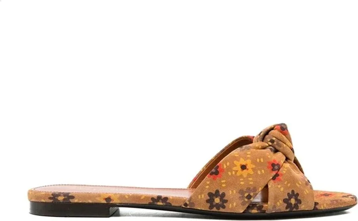 Bianca Knotted Suede Slides