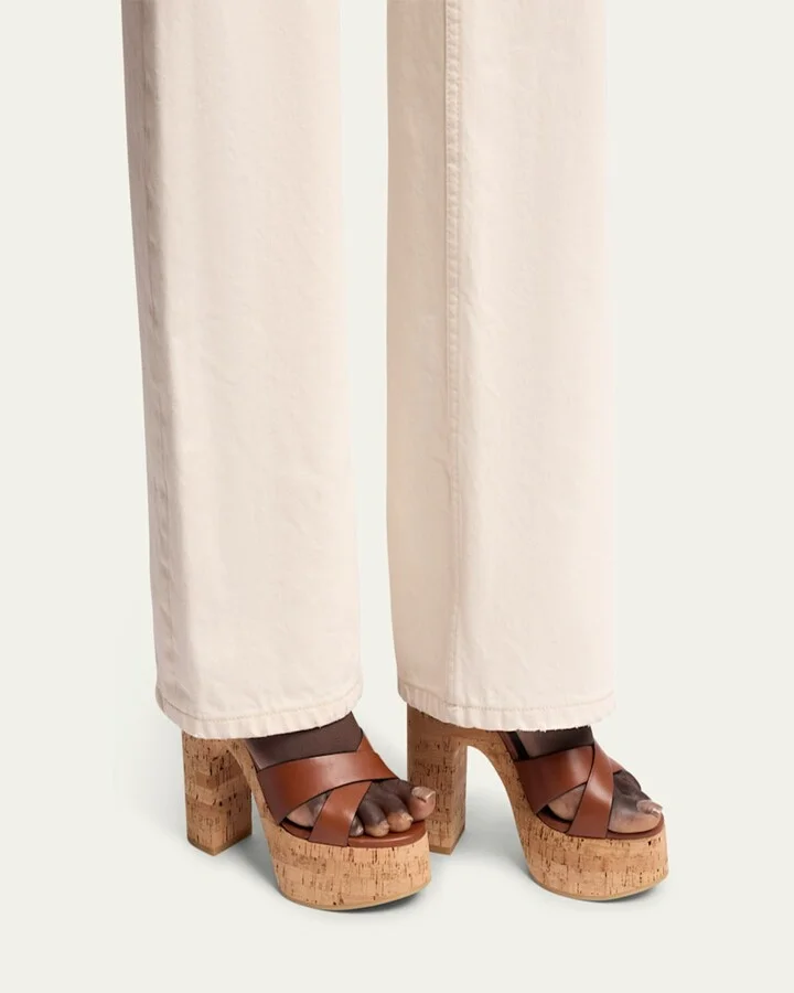 Bianca Leather Cork Platform Sandals - Image 3