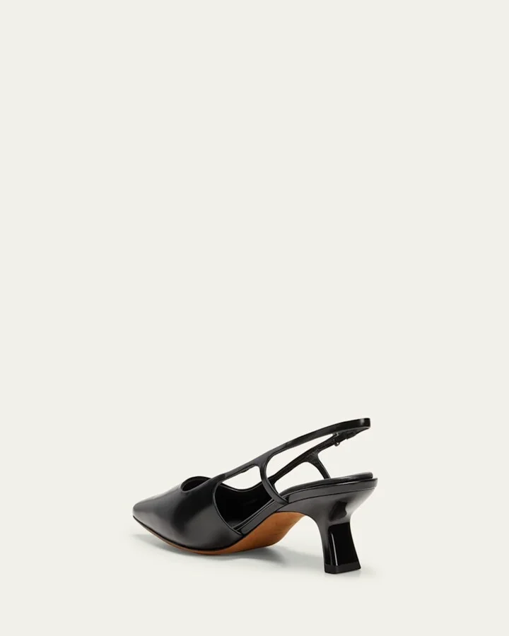 Bianca Leather Kitten Slingback Pumps - Image 4