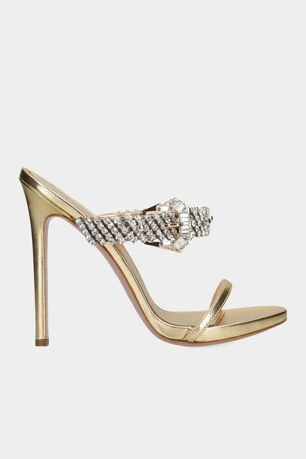 Bianca Leather Sandal 120 in Gold