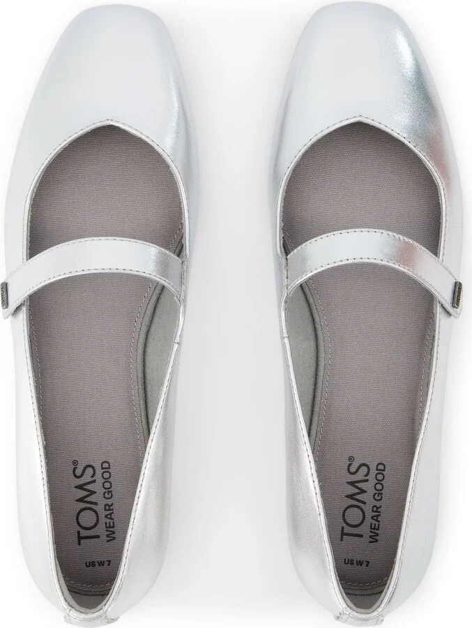 Bianca Silver Metallic Leather Flat - Image 5