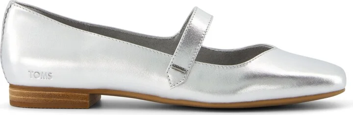 Bianca Silver Metallic Leather Flat
