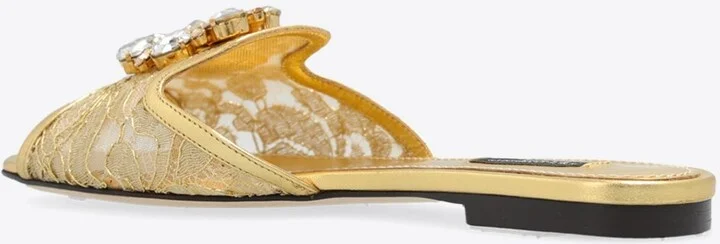 Bianca Taormina Lace Flat Sandals - Image 2