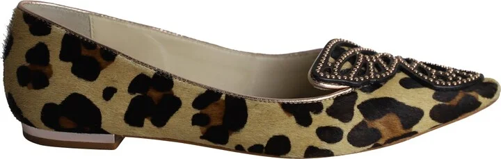 Bibi Butterfly Ballet Flats in Animal Print Pony Hair