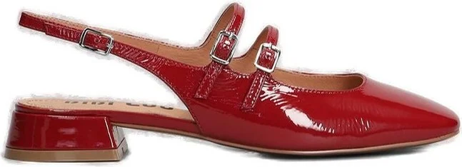 Bibi Lou Hina Square-Toe Slingback Pumps
