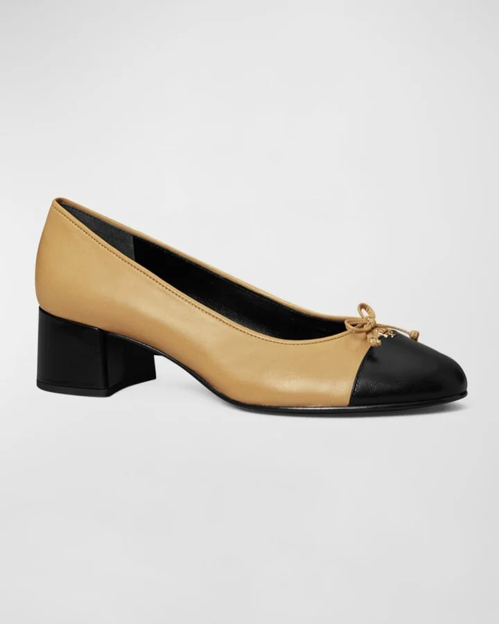 Bicolor Cap-Toe Ballerina Pumps - Image 2