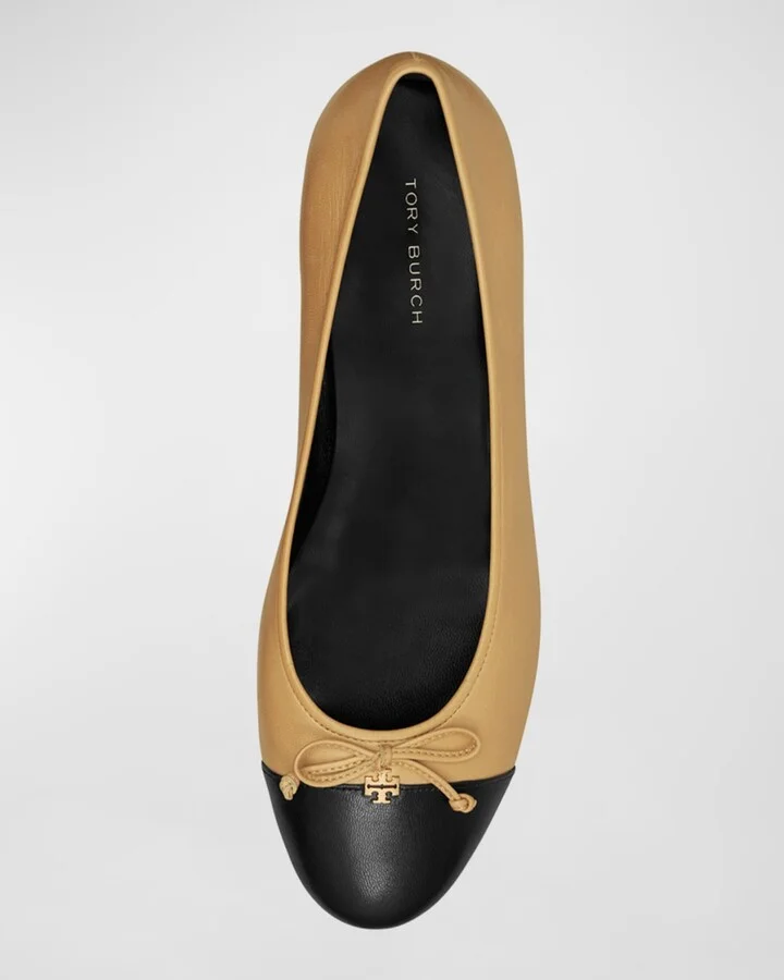Bicolor Cap-Toe Ballerina Pumps - Image 3