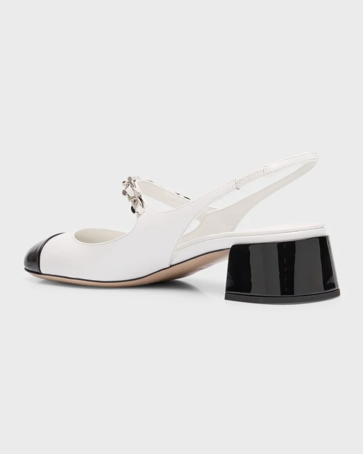 Bicolor Cap-Toe Mary Jane Pumps - Image 4
