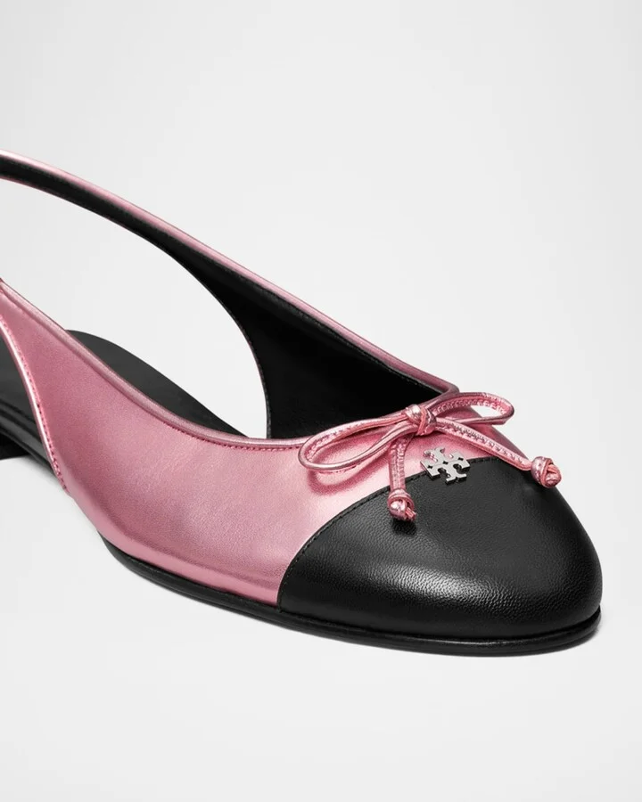 Bicolor Cap-Toe Slingback Flats - Image 4