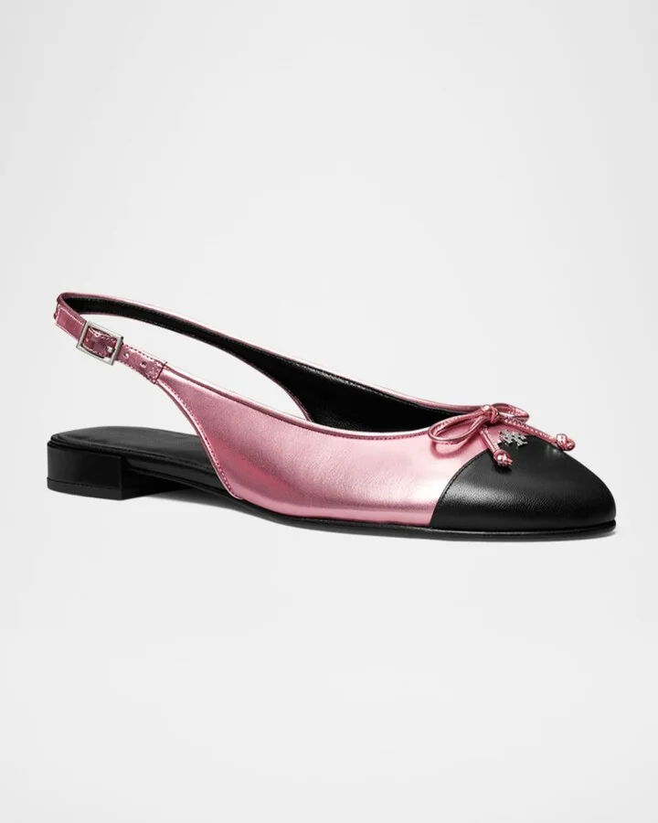 Bicolor Cap-Toe Slingback Flats - Image 5