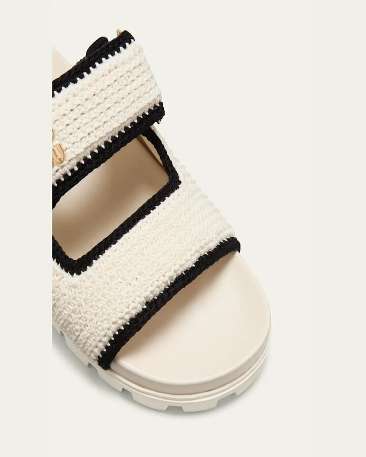 Bicolor Crochet Grip Slide Sandals - Image 4