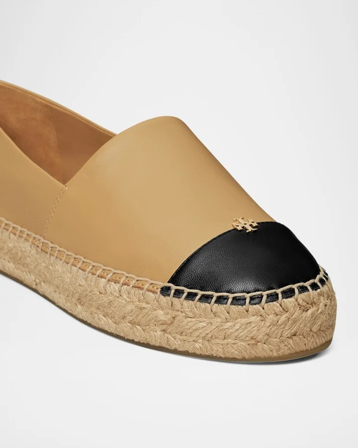Bicolor Leather Ankle-Wrap Espadrilles - Image 9