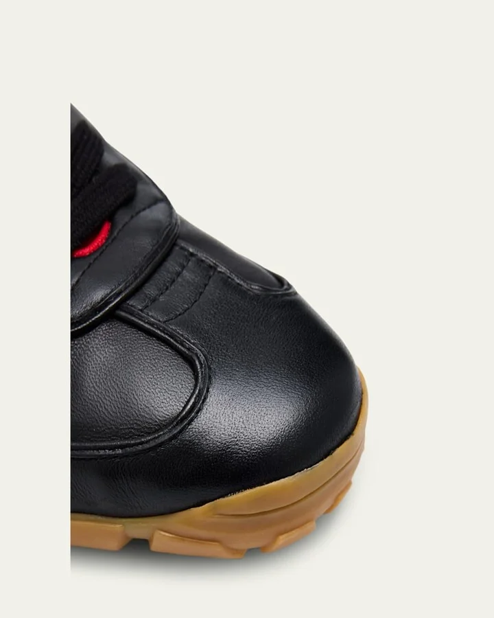 Bicolor Leather Lace-Up Sneakers - Image 2
