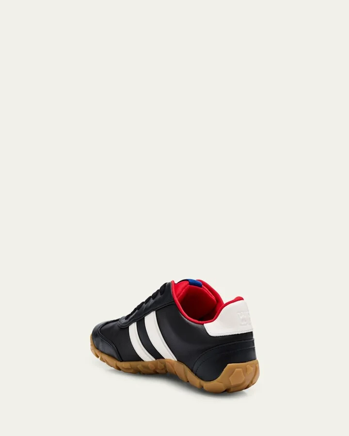 Bicolor Leather Lace-Up Sneakers - Image 3