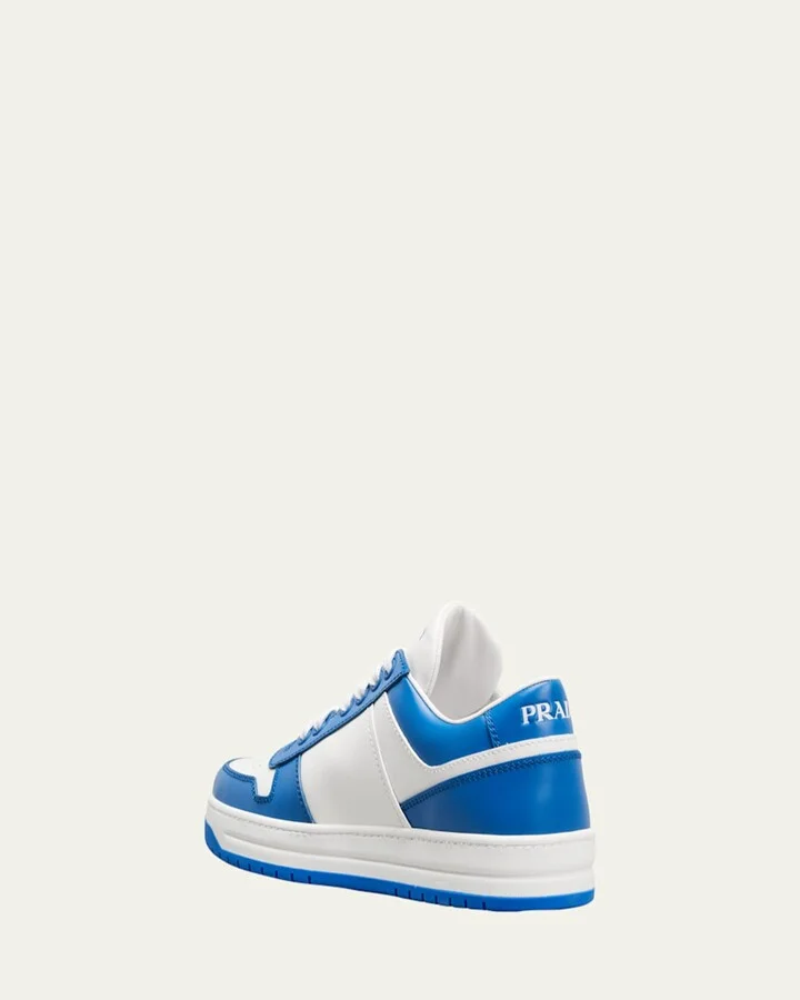 Bicolor Leather Low-Top Court Sneakers - Image 2