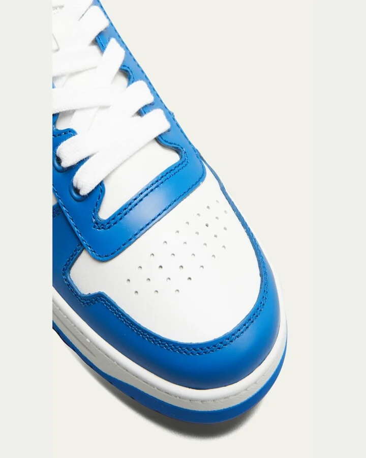 Bicolor Leather Low-Top Court Sneakers - Image 3