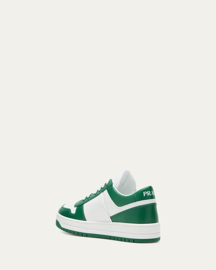 Bicolor Leather Low-Top Court Sneakers - Image 8