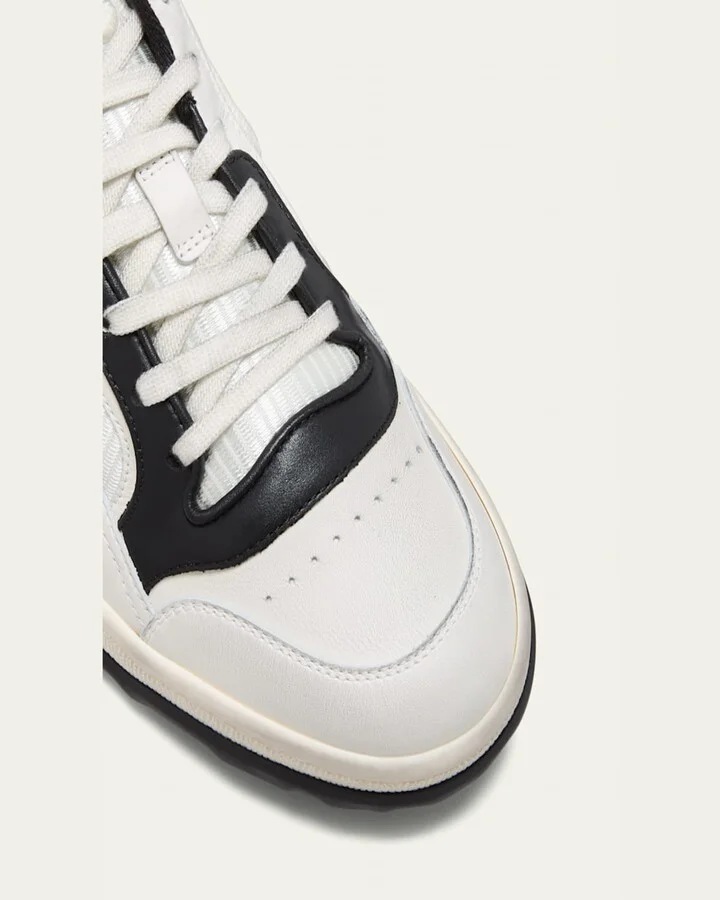 Bicolor Leather Low-Top Sneakers - Image 2