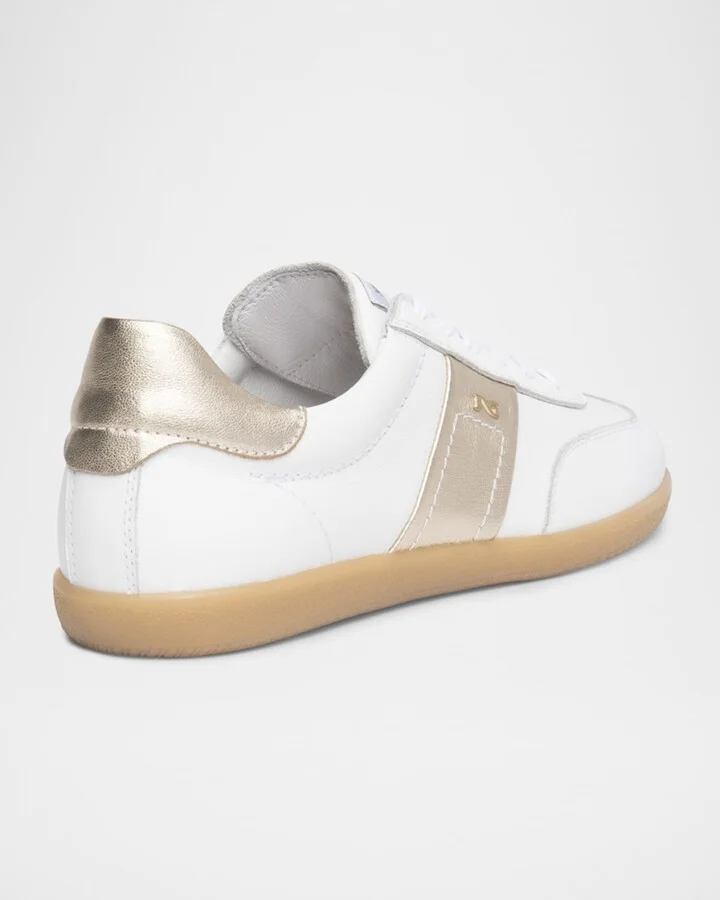 Bicolor Leather Low-Top Tennis Sneakers - Image 2