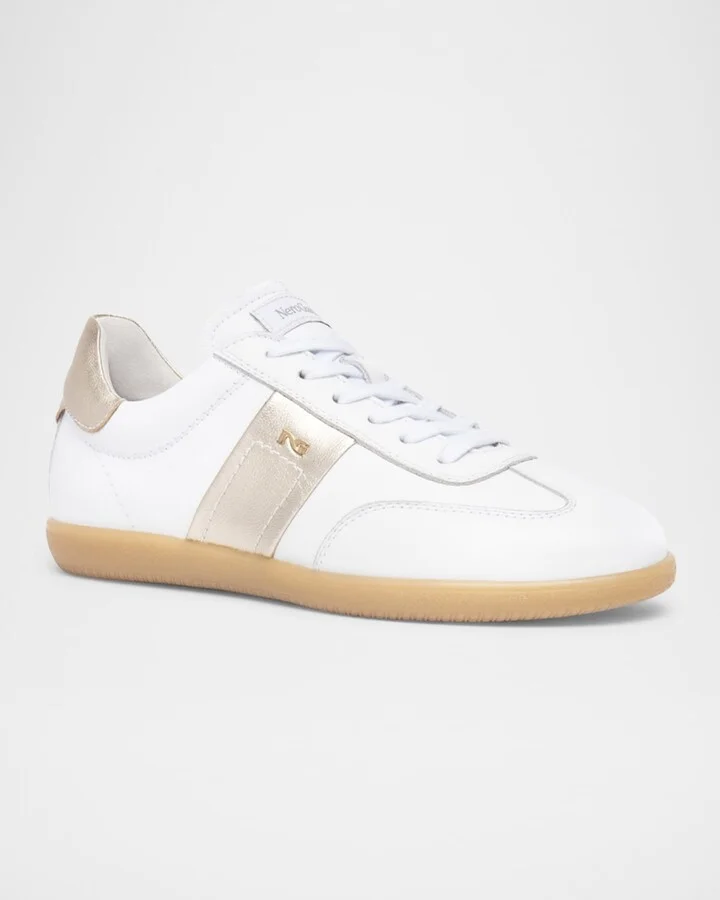 Bicolor Leather Low-Top Tennis Sneakers - Image 3