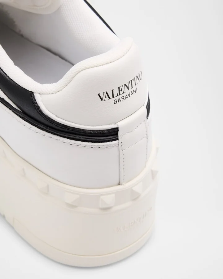 Bicolor Leather Platform Sneakers - Image 2