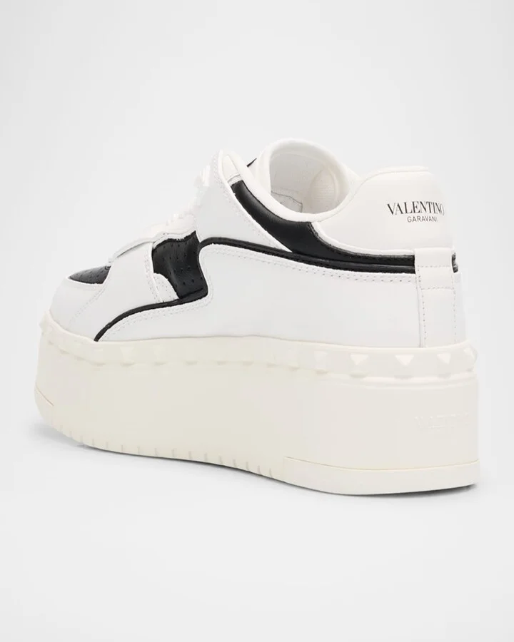 Bicolor Leather Platform Sneakers - Image 3