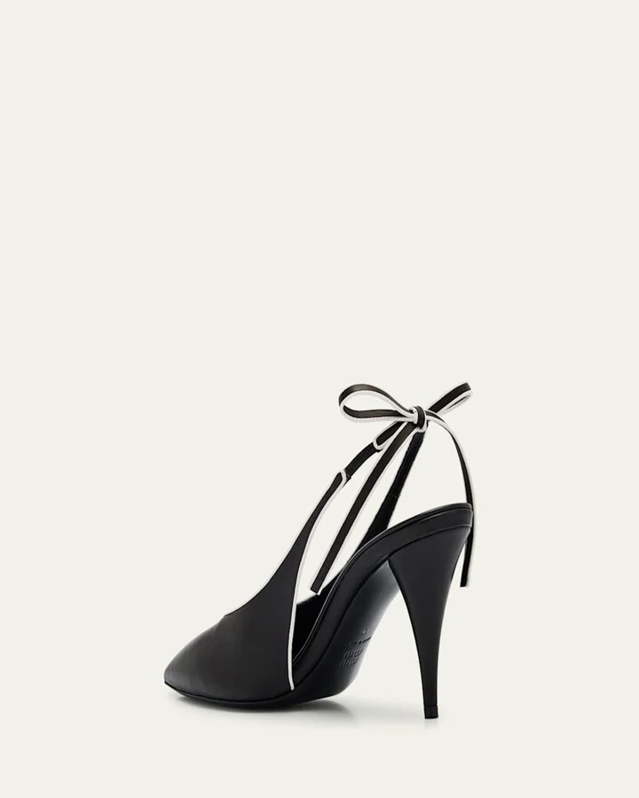 Bicolor Leather Slingback Pumps - Image 2