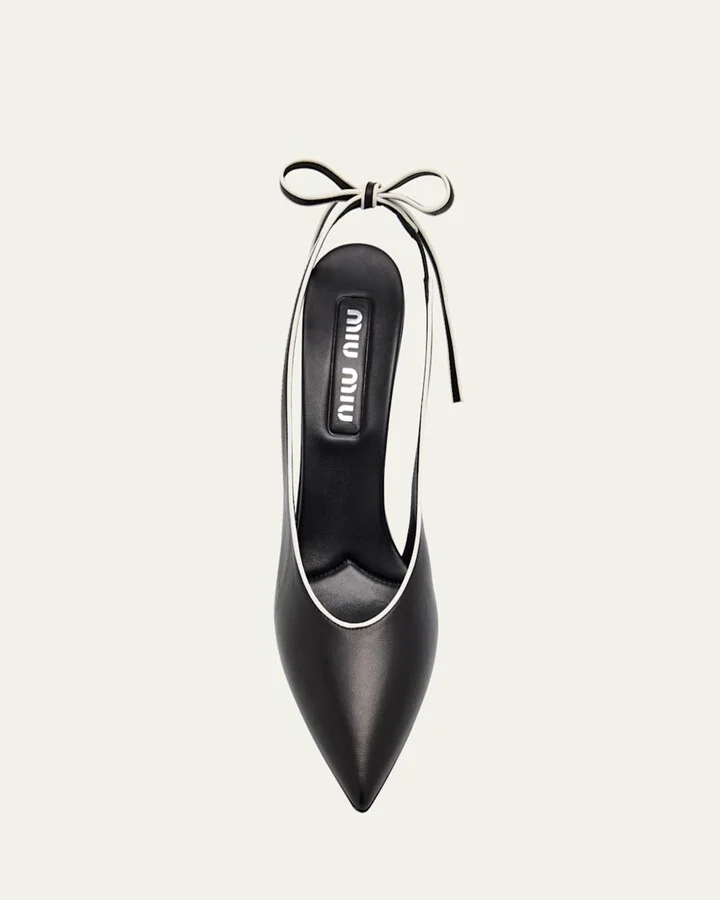 Bicolor Leather Slingback Pumps - Image 3
